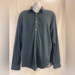 Murano Men's Geometric Black and White Shirt